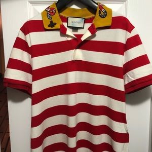Gucci embroidered and beaded collar polo
